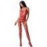 Passion - Woman Bs058 Bodystocking Rojo Talla Única