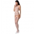 Passion - Woman Bs067 Bodystocking Blanco Talla Única