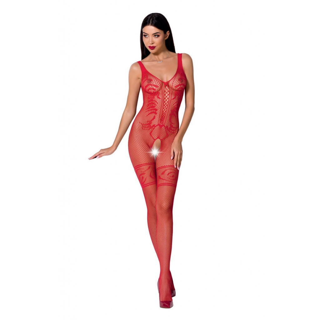 Passion Woman BS069 Bodystocking Rojo Talla Única