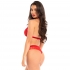 Set Dos Piezas Panties Y Top Cuello Halter Rojo S/M