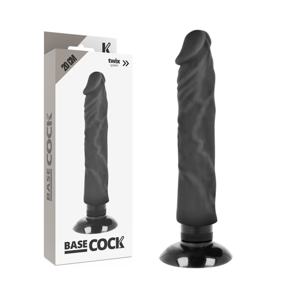 Vibrador Realístico 2-1 Natural Negro 20 cm