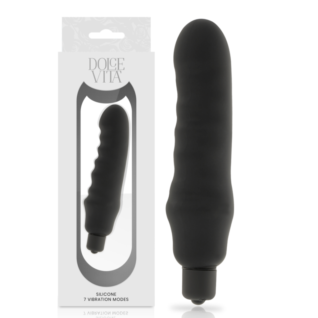 Genius - Vibrador de Silicona Negro