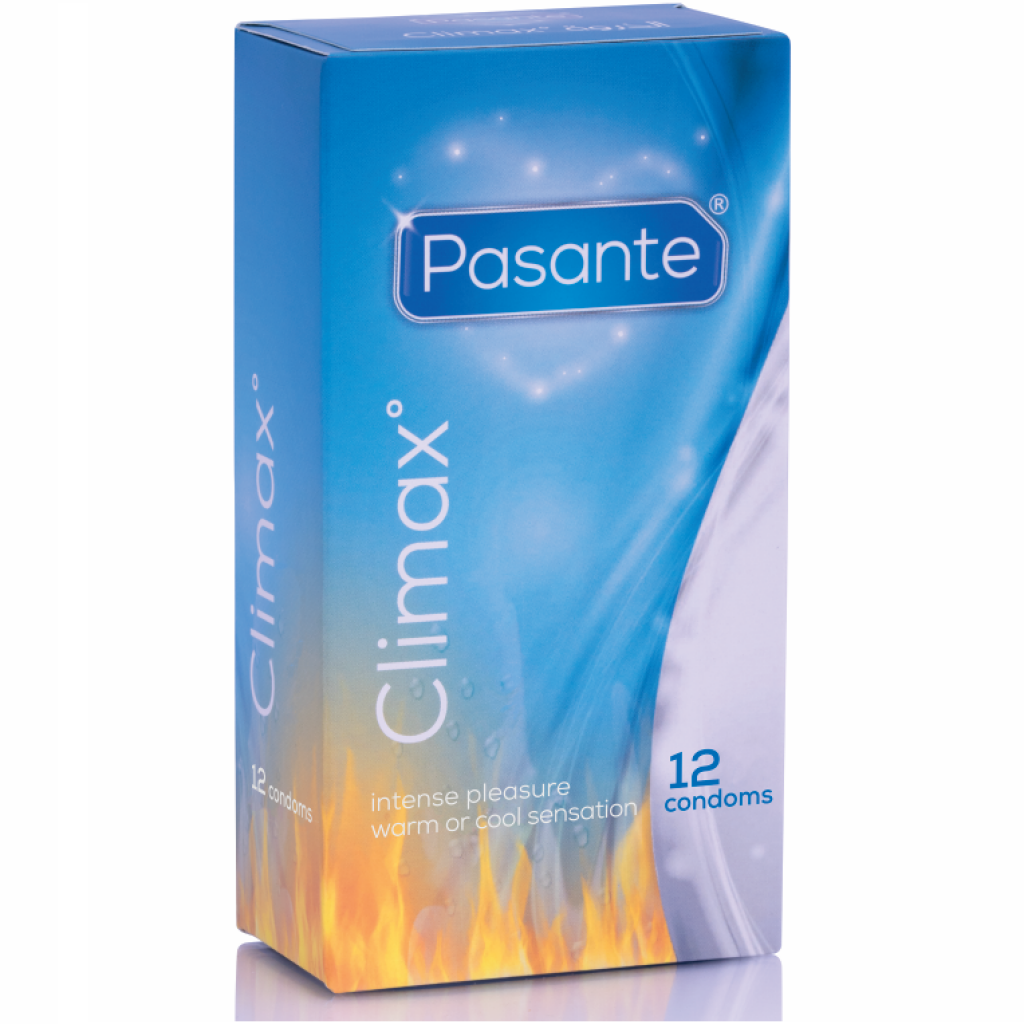 Condones Pasante Climax con Efecto Calor y Frío - 12 Unidades