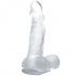 Dildo Realístico con Ventosa y Testículos 16.7 cm Transparente