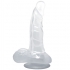 Dildo Realístico con Ventosa y Testículos 16.7 cm Transparente