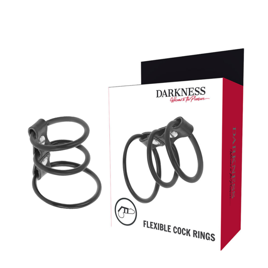 Set de 3 Anillas Pene Flexible Darkness