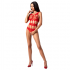 Passion - Woman Bs083 Teddy Cuerpo De Red Rojo One Size