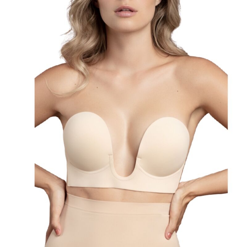 Bye-bra - Sujetador Sin Asas En U Beige Copa C - Comodidad y Estilo