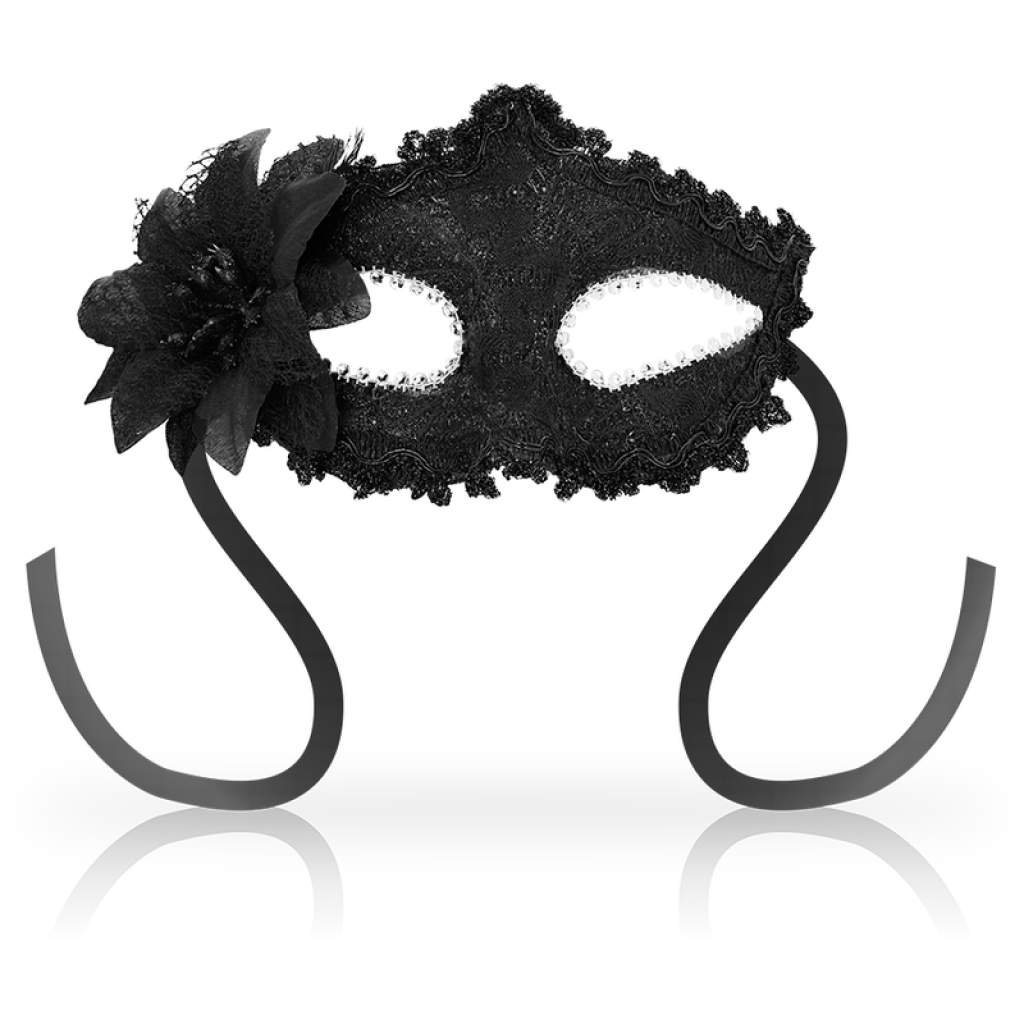 Ohmama - Masks Antizaz Estilo Veneciano Flor Lateral - Negra