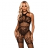 Bodystocking Cuello Halter Talla Única - Negro - Leg Avenue