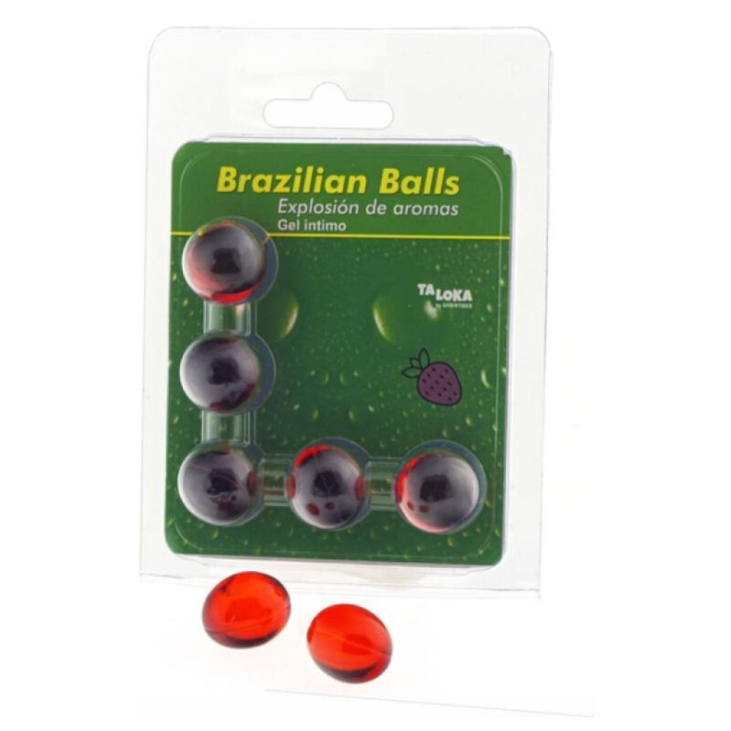 Brazilian Balls Gel Íntimo Fresa - Pack 5 Bolas