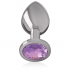 Intense - Plug Anal Metal Aluminio Con Cristal Violeta Talla M