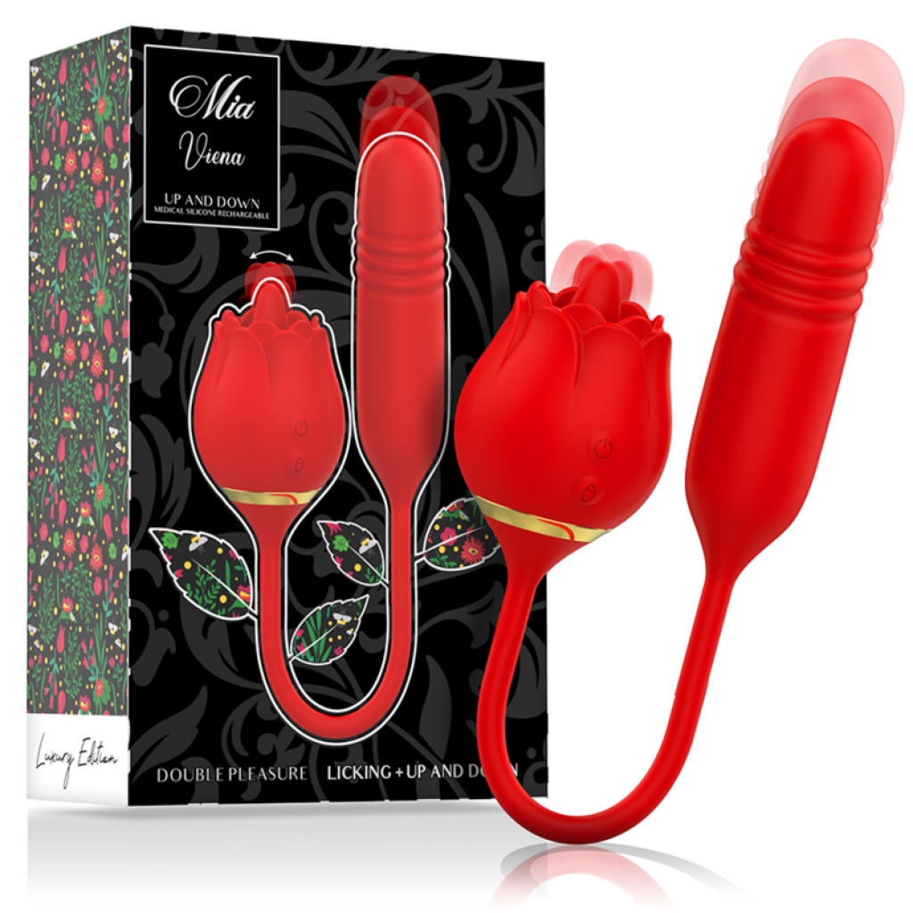 Viena Double Pleasure - Innovador Dildo con Anillo y Vibrador