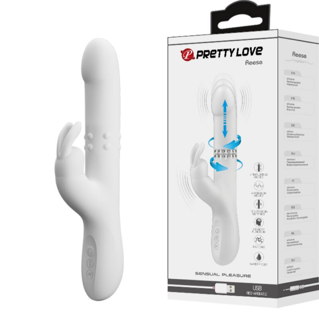 Vibrador Con Rotación Reese Plateado