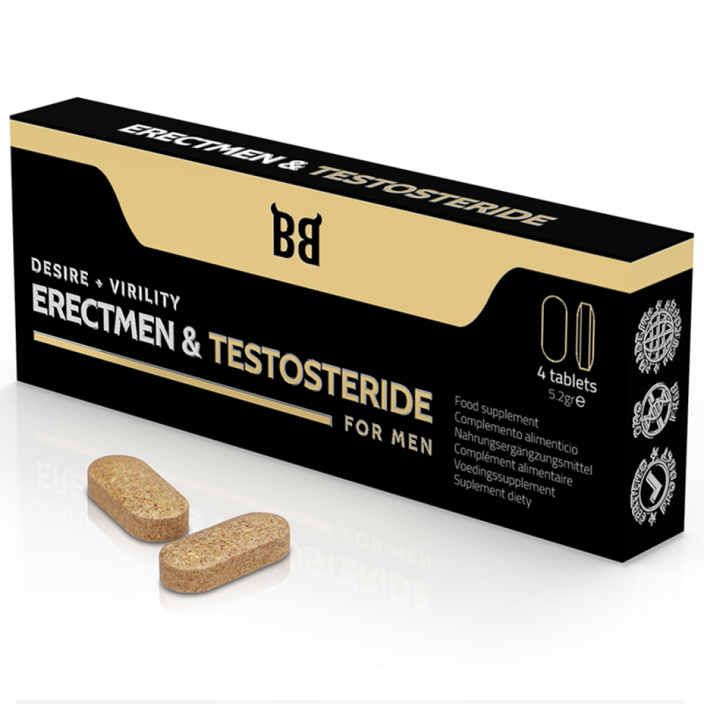 Erectmen & Testosteride Potencia Y Testosterona Para Hombre 4 Cápsulas