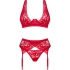 Obsessive - Lacelove Set Tres Piezas Rojo XS/S