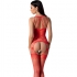 Passion - Bs095 Bodystocking Rojo Talla Unica