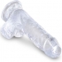 Clear Pene Realistico Con Testiculos 10.1 Cm Transparente