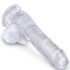 Clear Pene Realistico Con Testiculos 13.5 Cm Transparente