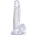 Clear Pene Realístico con Testículos 15.2 Cm Transparente