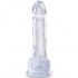 Clear Pene Realístico con Testículos 15.2 Cm Transparente