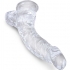 Clear Pene Realistico Curvado Con Testiculos 16.5 Cm Transparente