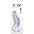 Clear Pene Realistico Curvado Con Testiculos 16.5 Cm Transparente