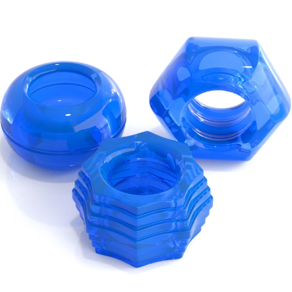 Set 3 Anillos Pene Azul