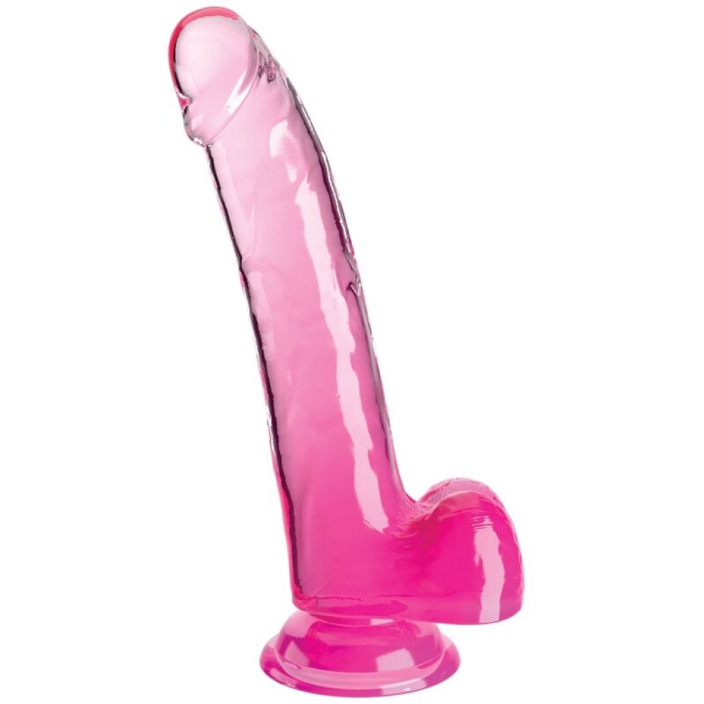 Dildo Claro con Testículos de 20.3 cm en Rosa