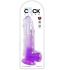 Dildo Transparente Con Testículos 20.3 Cm Morado