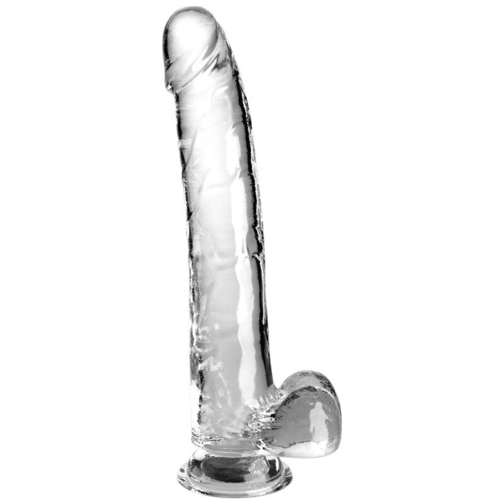 Clear Dildo Con Testiculos 24.8 Cm Transparente