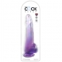 Clear Dildo Con Testículos 19 Cm Morado