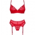 Obsessive - Ingridia Set Dos Piezas Crotchless Rojo Xl/xxl