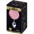 Plug Anal Liso de Metal con Pompon Rosa Talla S