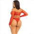 Leg Avenue - Body Crotchless Con Brillo Rojo