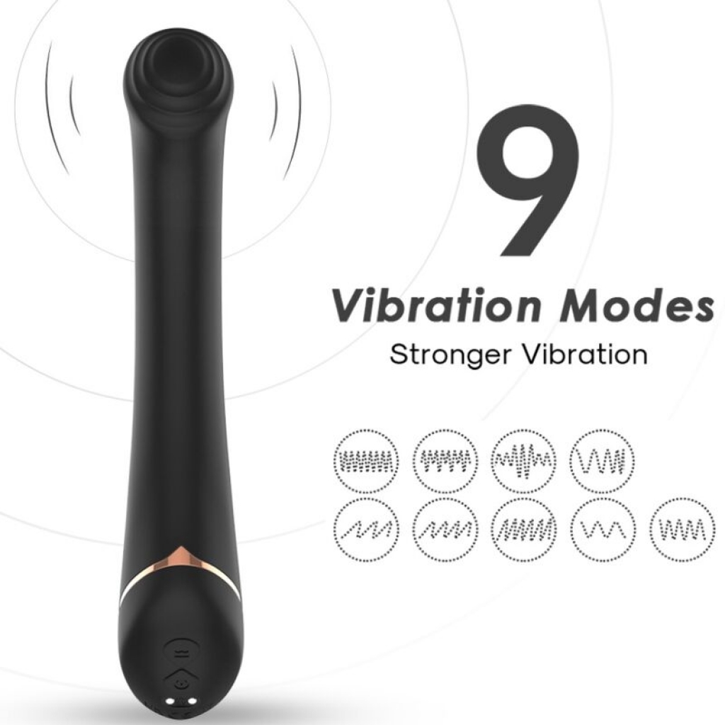 Vibrador Cabeza Plana Silicona Negro - Armony