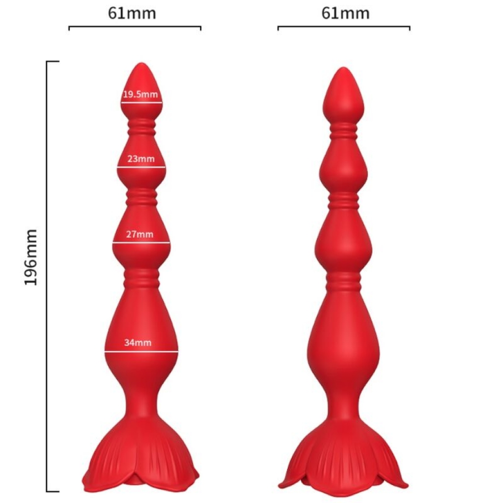 Vibrador Pagoda & Plug Anal Rojo Armony