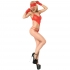 Chilirose - Cr 3882 Set Body Crotchless Rojo S/M