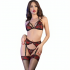 Chilirose - Cr 4468 Set Cuatro Piezas Rojo & Negro S/M