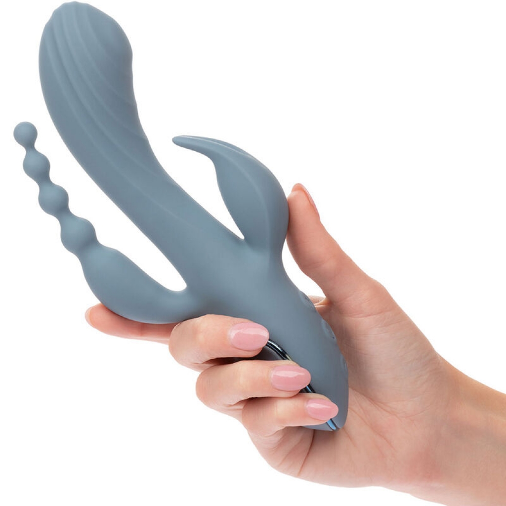 Vibrador Triple Éxtasis Gris