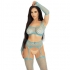 Leg Avenue - Set Top Medias De Liga & Guantes Azul - Conjunto Seductor