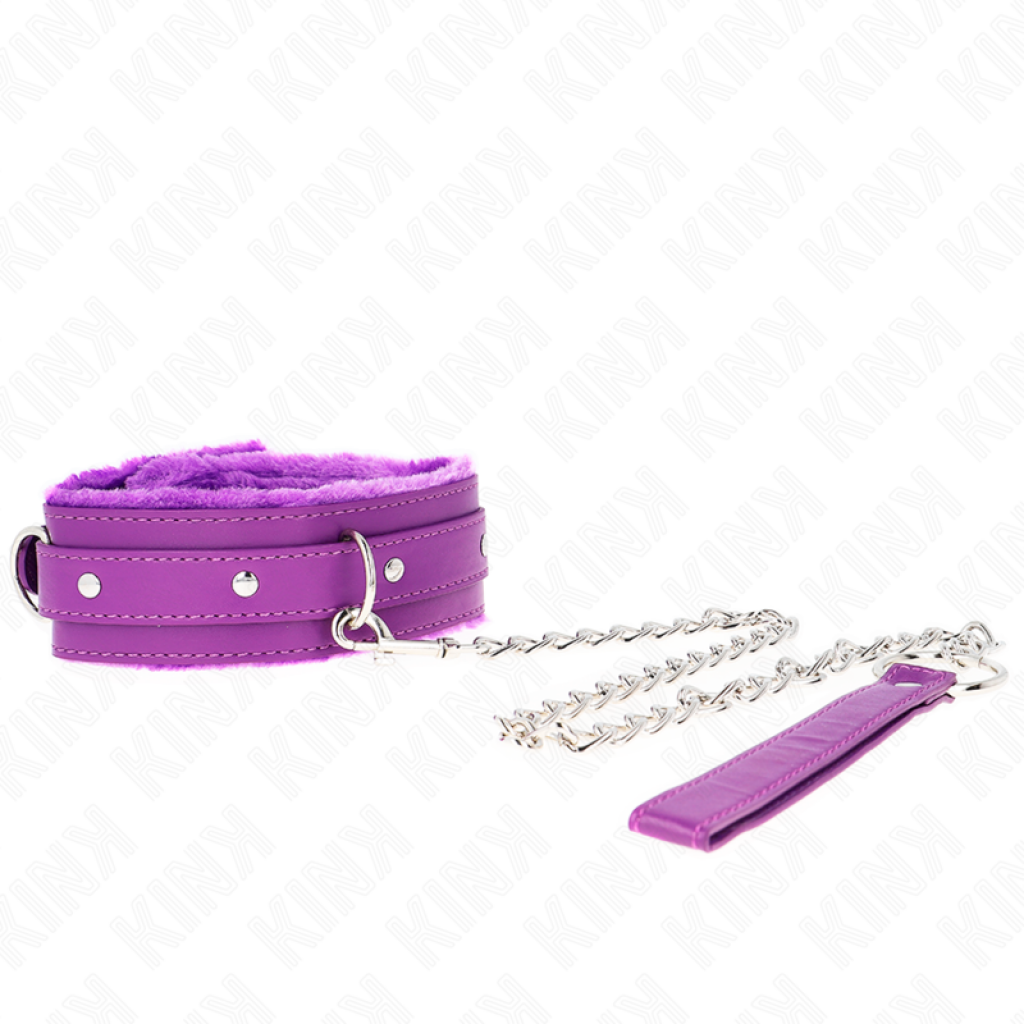 Kink - Collar Con Correa 65 Cm Con Restricciones Morado Ajustable 36-42 Cm