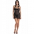 Livco Corsetti Fashion Krolina Lc 90734 Chemise + Tanga Negro S/M