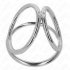 Anillo Pene Triple Metal Cromado Kink - Modelo 2, 3.8 cm a 5 cm