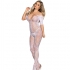 Subblime - Bodystocking Crotchless Con Patrón De Rosas Blanco