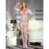 Subblime - Bodystocking Crotchless Con Patrón De Rosas Blanco