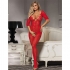 Bodystocking Crotchless De Rejilla Con Patrón De Rosas Rojo