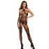 Bodystocking Crotchless de Rejilla con Cuello Halter y Estampado - Sublime