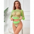 Bodystocking De Rejilla 2 Piezas de Manga Larga Verde - Subblime 952211