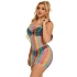 Subblime - Bodystocking de Rejilla Hombros Descubiertos Arcoiris 952365